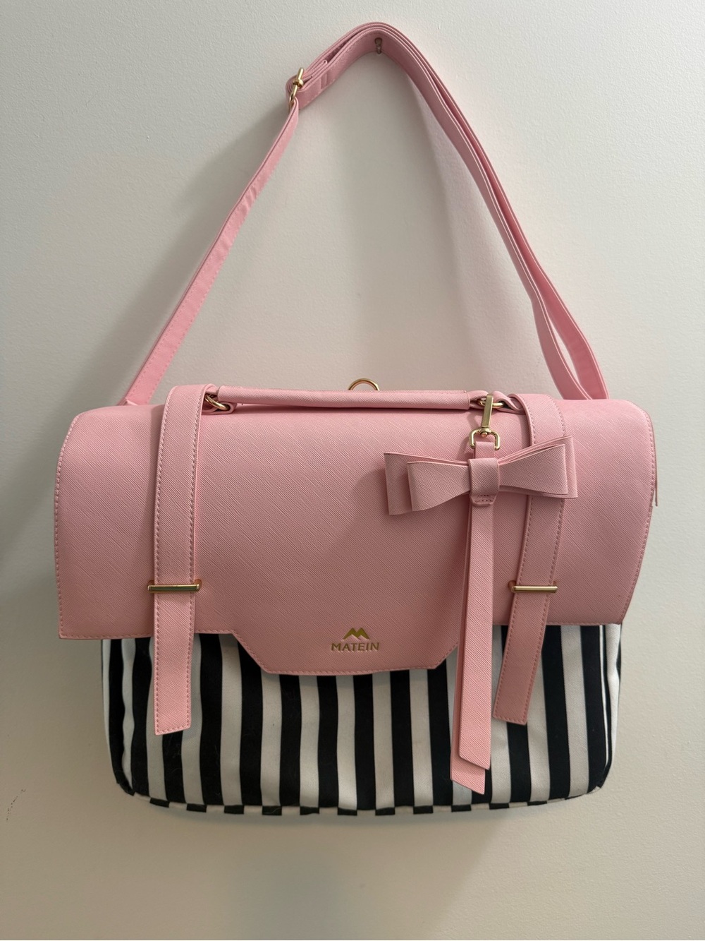Matein Pink Bow Top-Handle Satchel